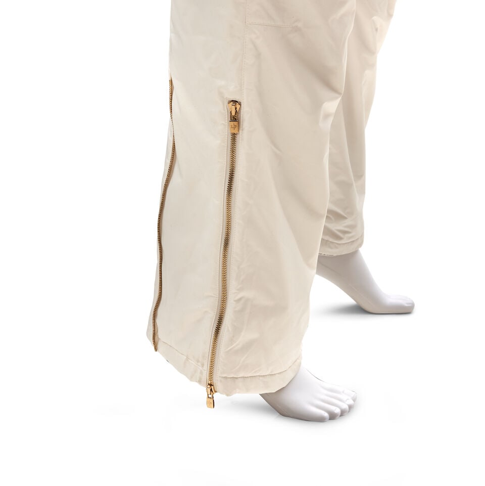 LORO PIANA: 'STORM SYSTEM' WHITE CASHMERE LINED TROUSERS - 2
