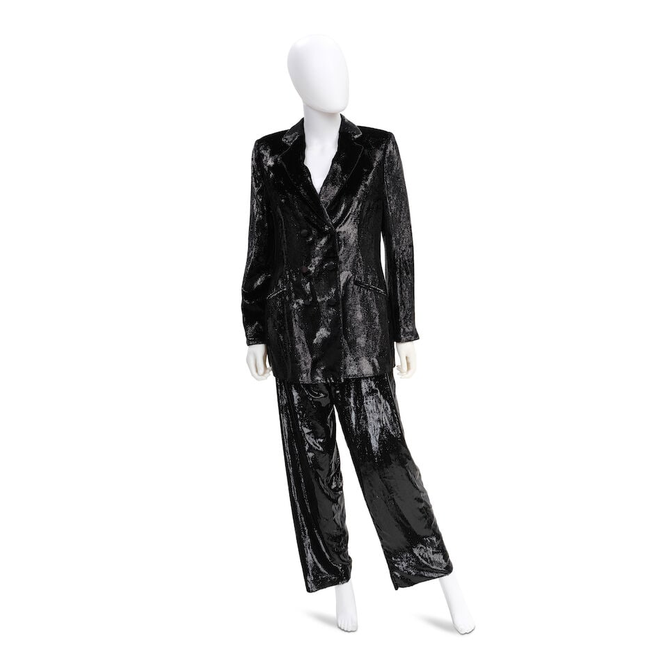 GIORGIO ARMANI: BLACK IRIDESCENT SUIT ENSEMBLE (1 of 1)