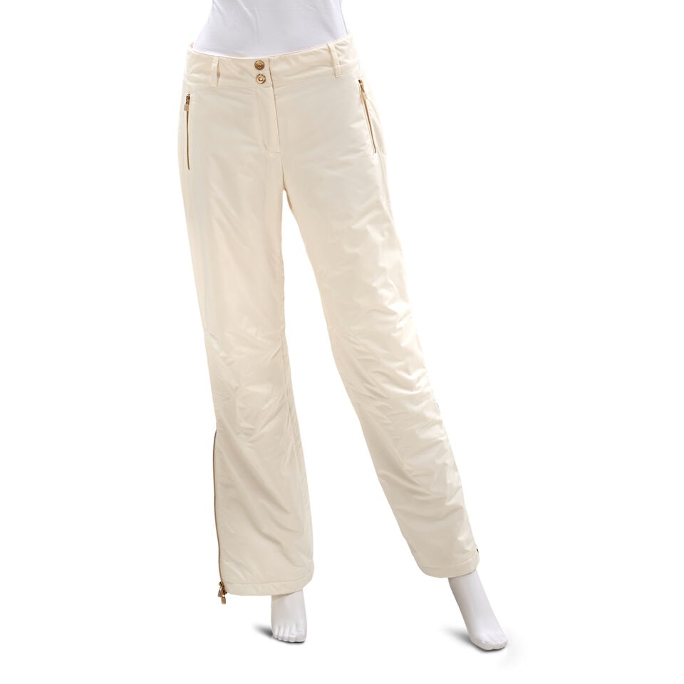 LORO PIANA: 'STORM SYSTEM' WHITE CASHMERE LINED TROUSERS (1 of 1)