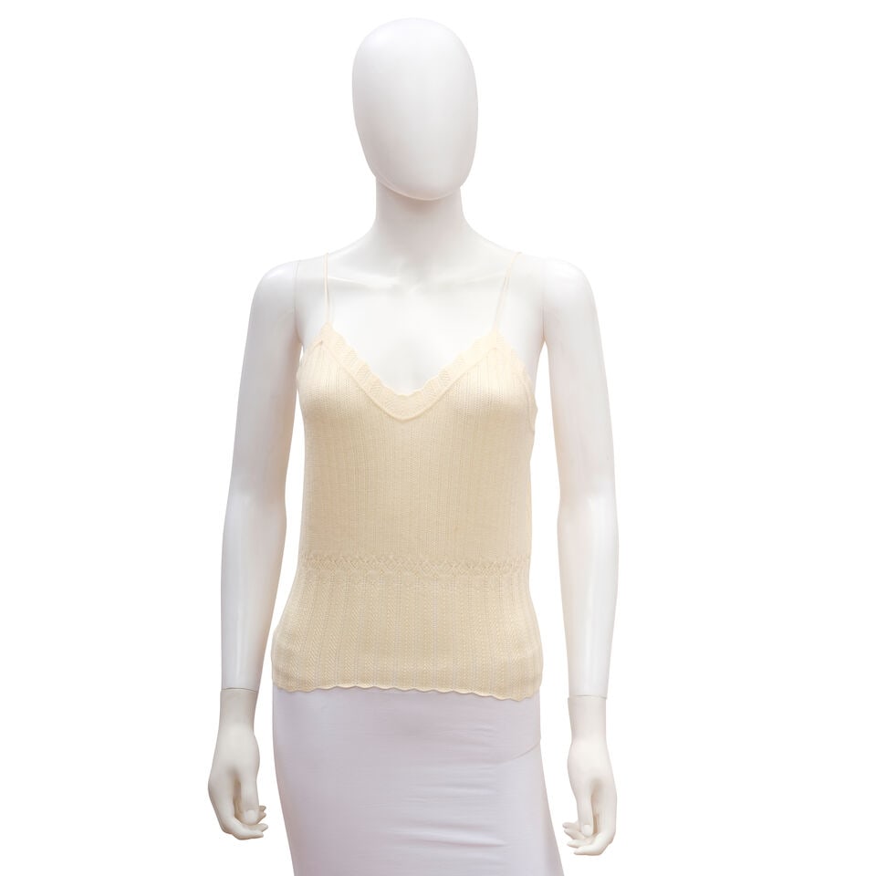 CHRISTIAN DIOR: CREAM KNIT CAMISOLE 2009 (1 of 1)