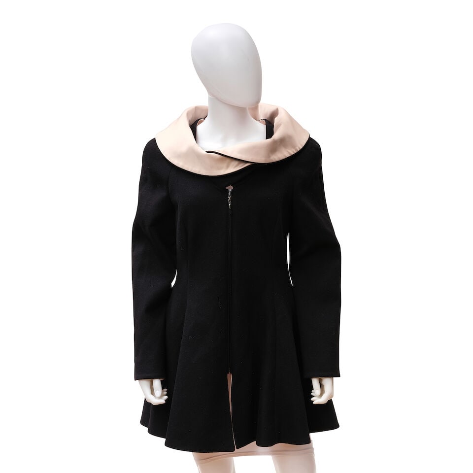 GIORGIO ARMANI: BLACK WOOL JACKET WITH PINK SATIN LINING (1 of 3)