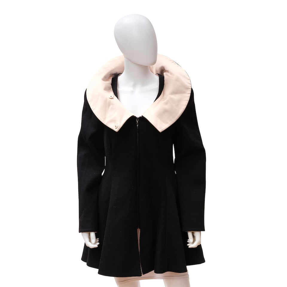 GIORGIO ARMANI: BLACK WOOL JACKET WITH PINK SATIN LINING - 3