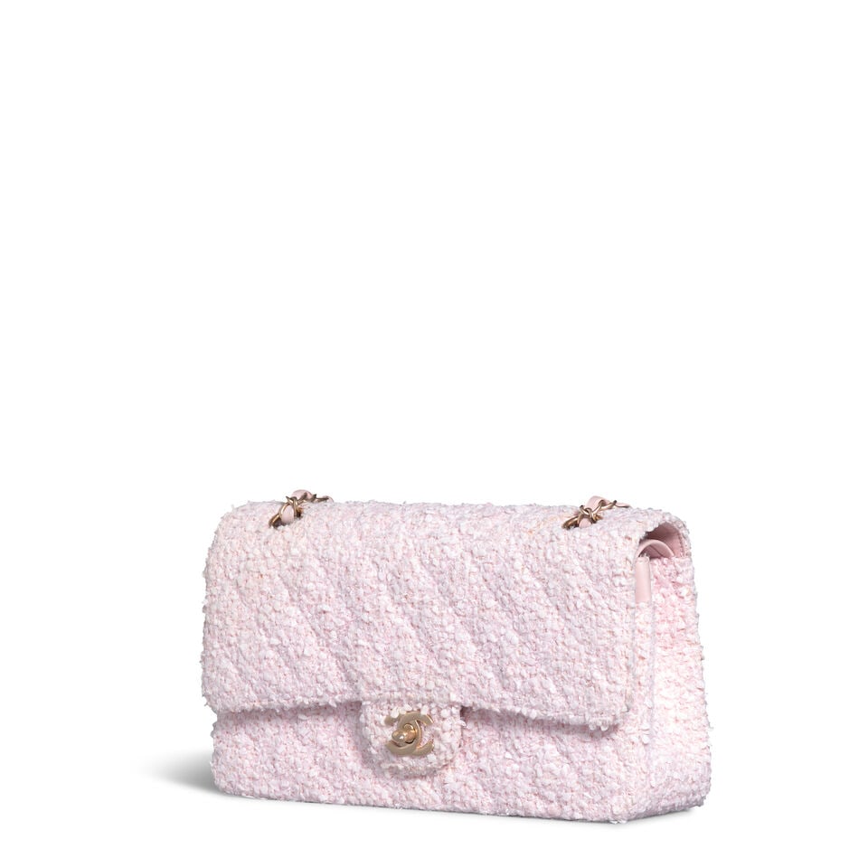 CHANEL: PINK TWEED MEDIUM DOUBLE FLAP BAG 2003-2004 - 2