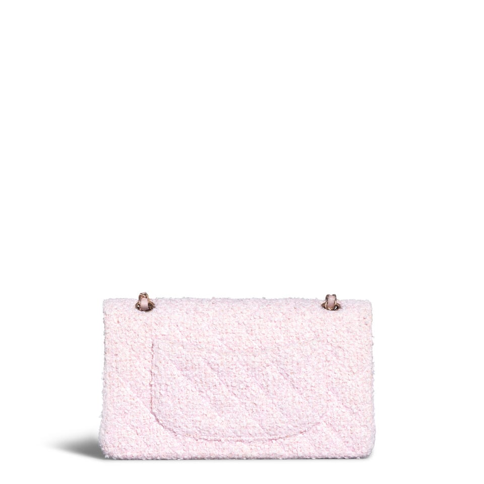 CHANEL: PINK TWEED MEDIUM DOUBLE FLAP BAG 2003-2004 - 3