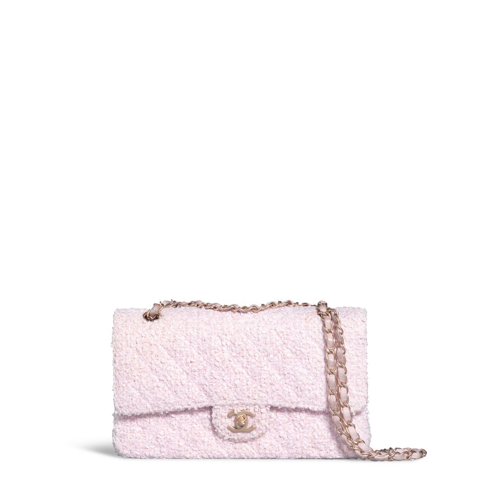 CHANEL: PINK TWEED MEDIUM DOUBLE FLAP BAG 2003-2004 - 4