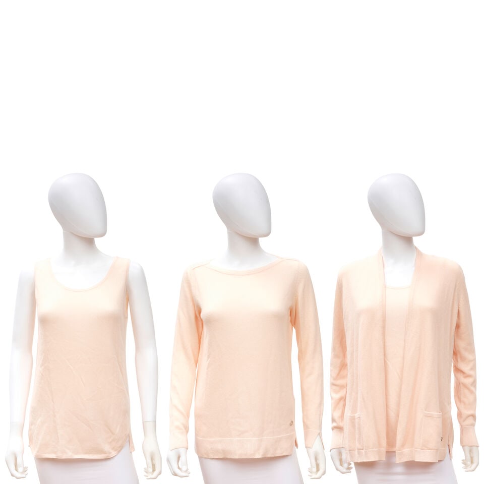 LORO PIANA: THREE PIECE PEACH CASHMERE ENSEMBLE (1 of 4)