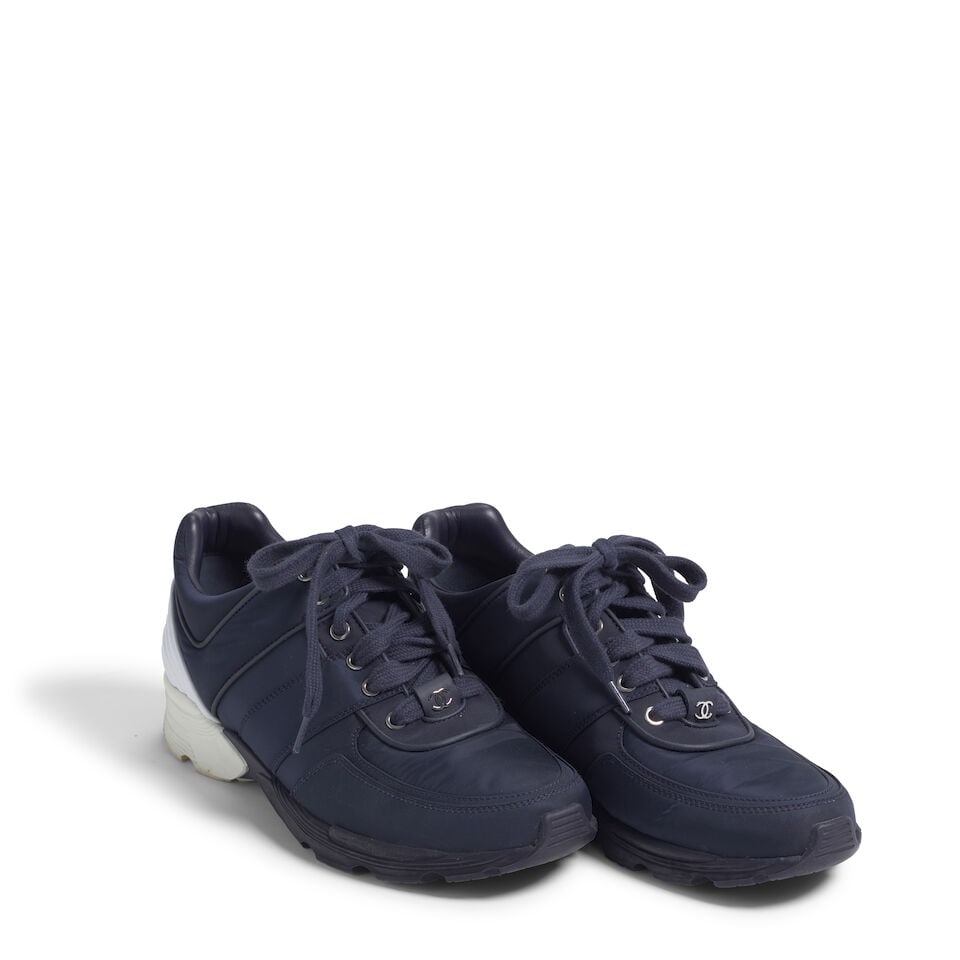 CHANEL: NAVY LOW TOP SNEAKERS (1 of 1)