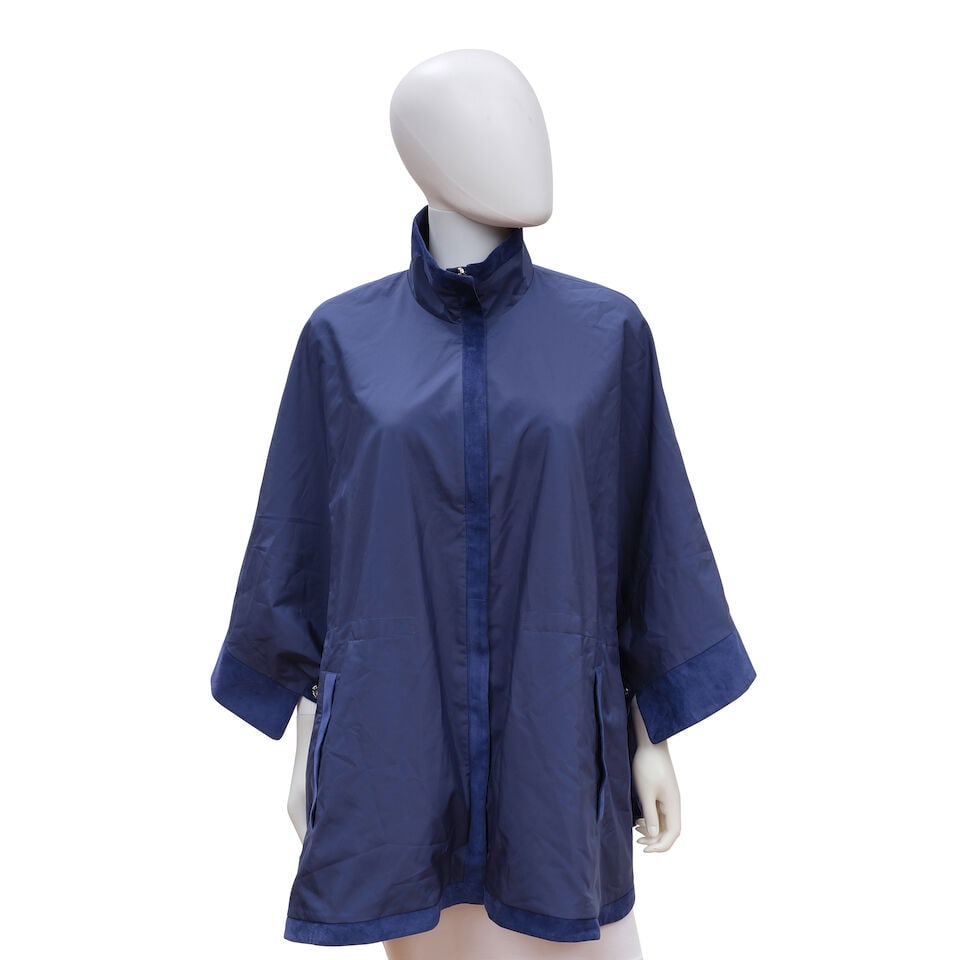 LORO PIANA: BLUE REVERSIBLE CAPE (1 of 1)