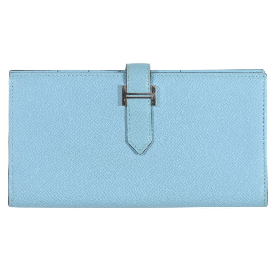 HERMÈS: BLEU ATOLL EPSOM BEARN WALLET 2015 (1 of 1)