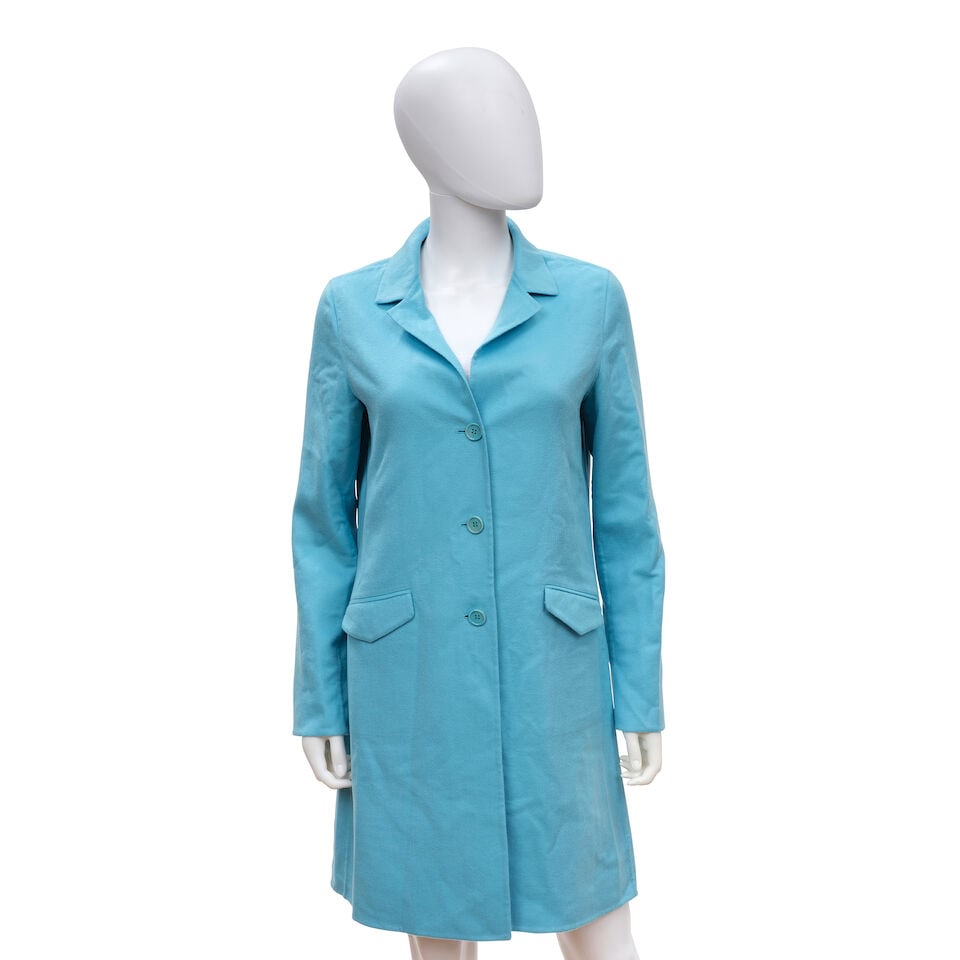 LORO PIANA: TEAL CASHMERE COAT (1 of 1)