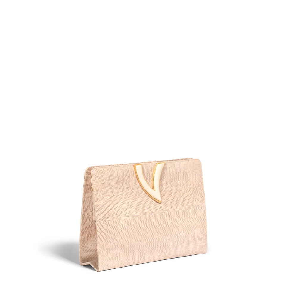 VALENTINO: NEUTRAL LIZARD CLUTCH - 3