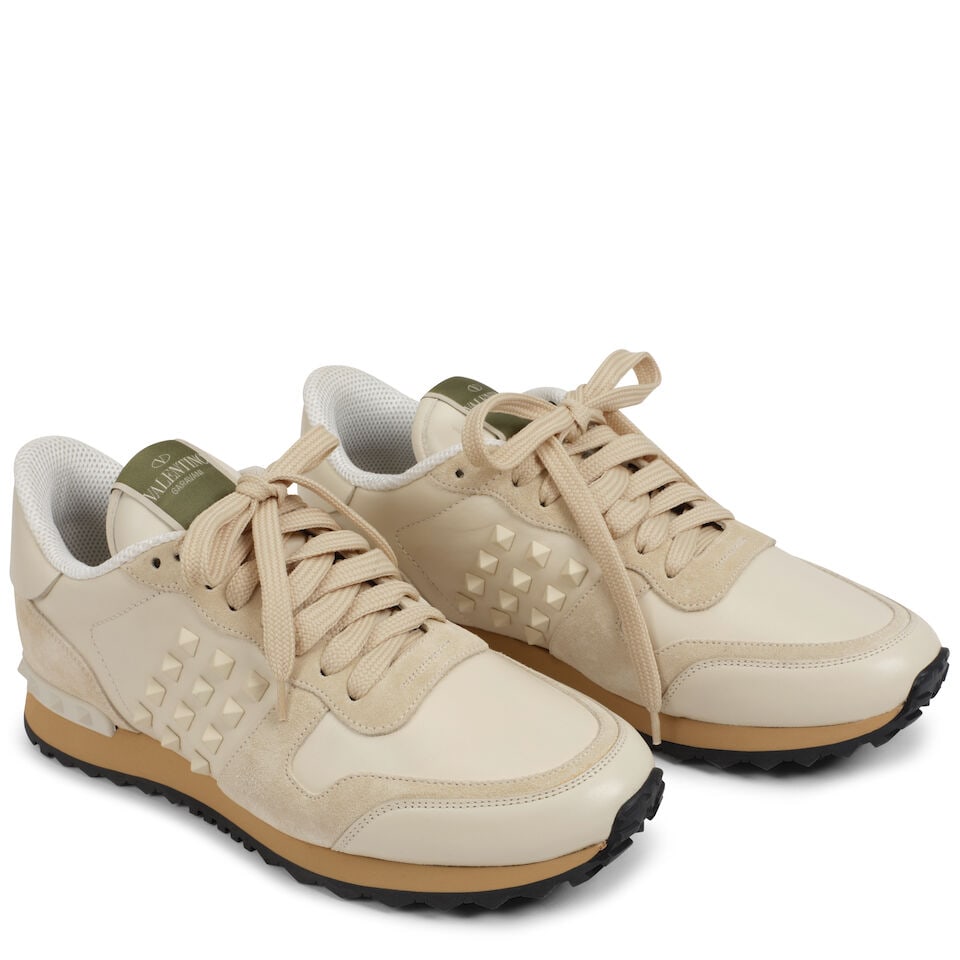 VALENTINO: CREAM ROCKSTUD SNEAKERS (1 of 1)