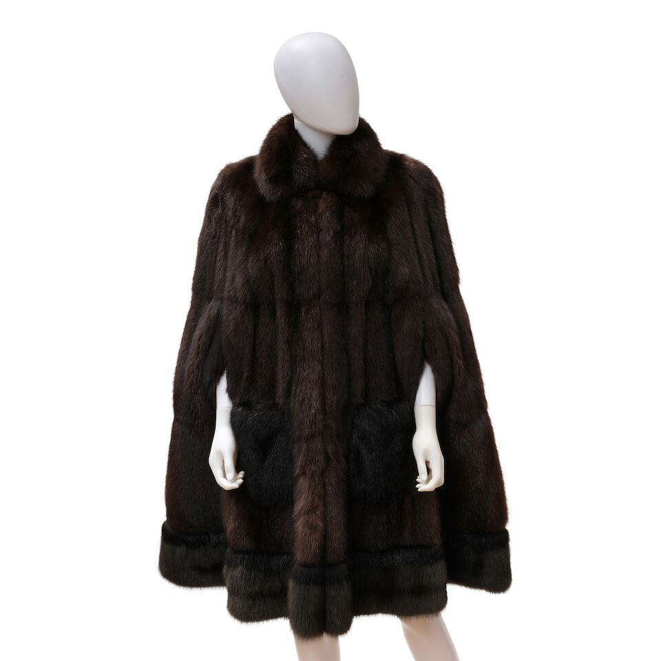 FENDI: BROWN SABLE CAPE Fall 2017 | Karl Lagerfeld (1 of 1)