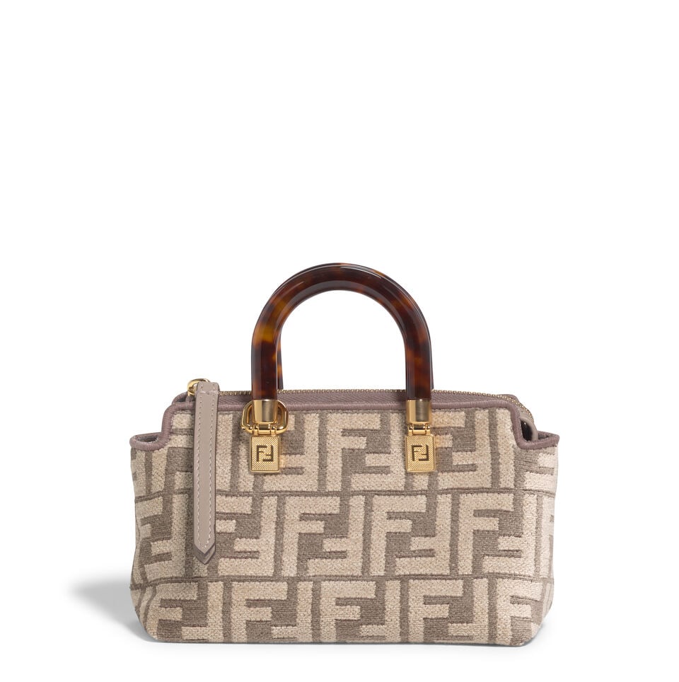FENDI: NEUTRAL VELVET FF MINI BY THE WAY BAG 2022 (1 of 2)