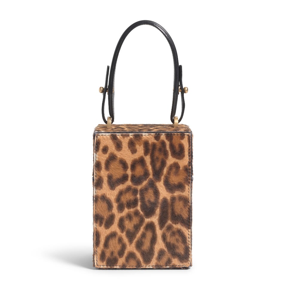 OSCAR DE LA RENTA: LEOPARD PRINT ALIBI TOP HANDLE BAG - 2