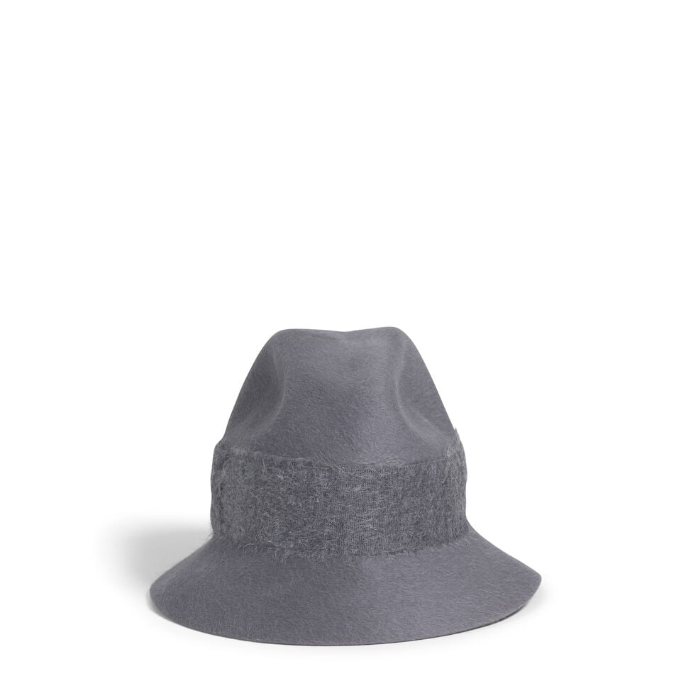LORO PIANA: GREY CASHFUR CHAPEAU - 3