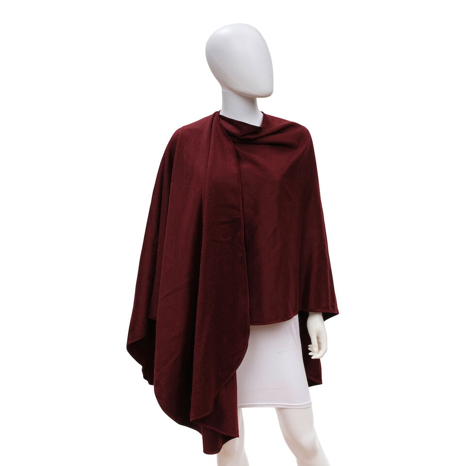 LORO PIANA: BURGUNDY CASHMERE CAPE (1 of 1)