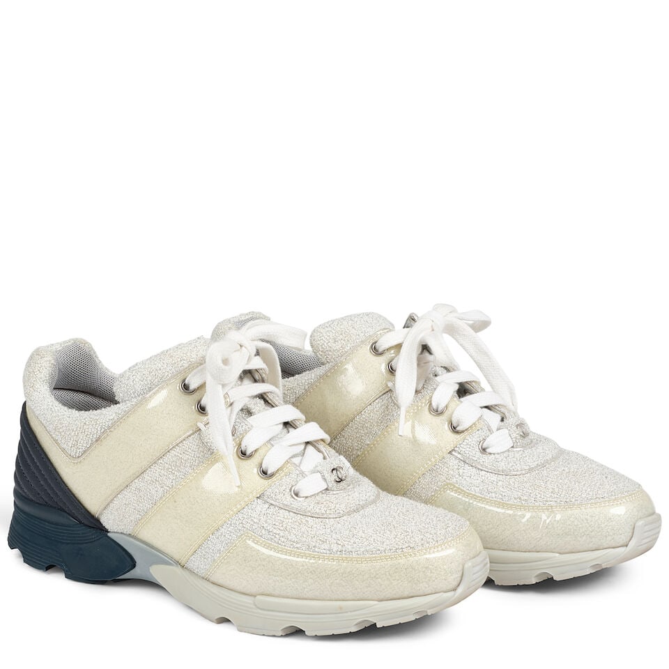 CHANEL: IRIDESCENT TERRY CLOTH SNEAKERS (1 of 1)