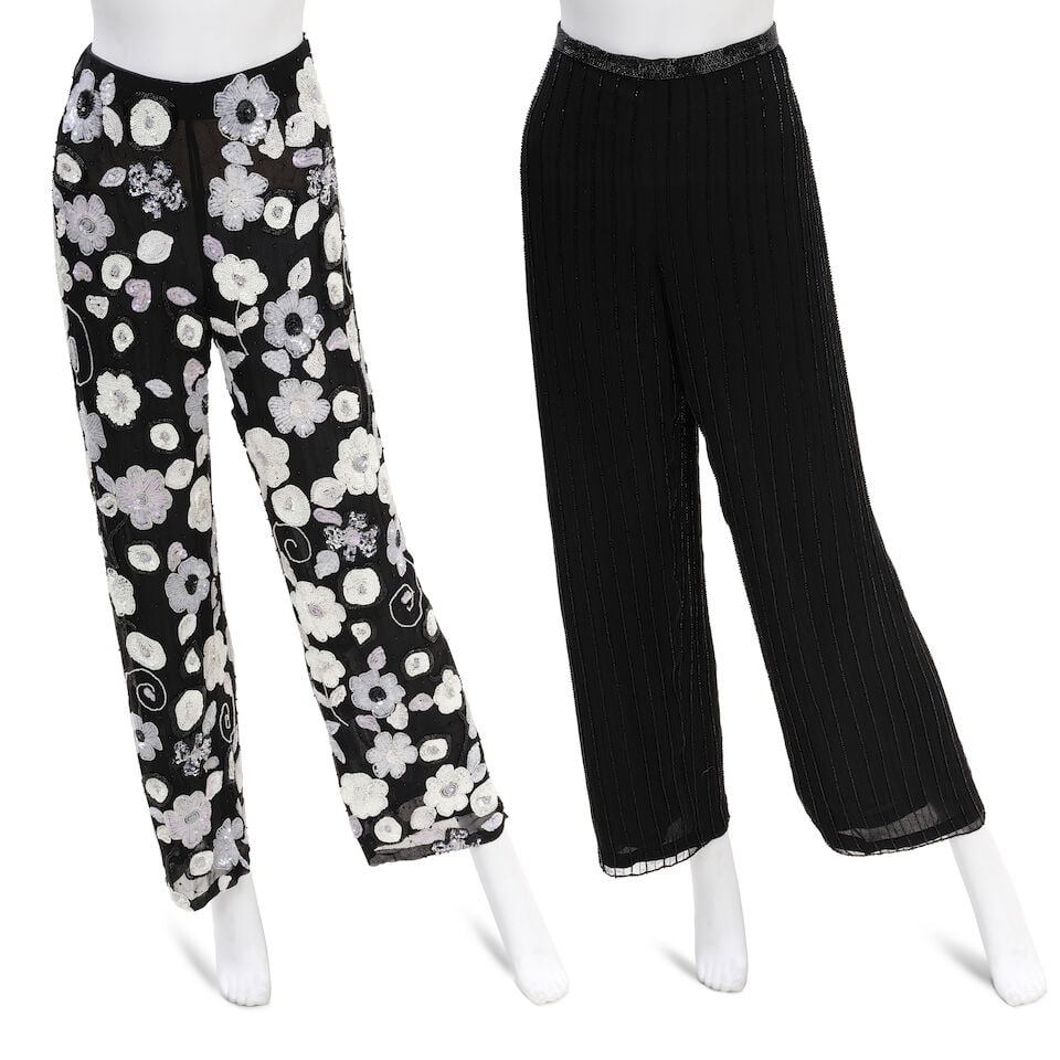 GIORGIO ARMANI: A GROUP OF TWO EMBROIDERED EVENING TROUSERS (1 of 3)