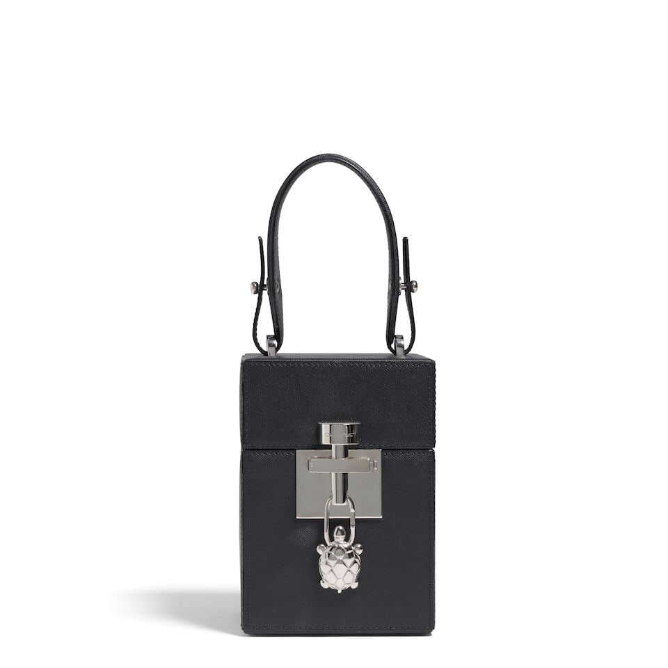 OSCAR DE LA RENTA: BLACK ALIBI TOP HANDLE BAG (1 of 2)