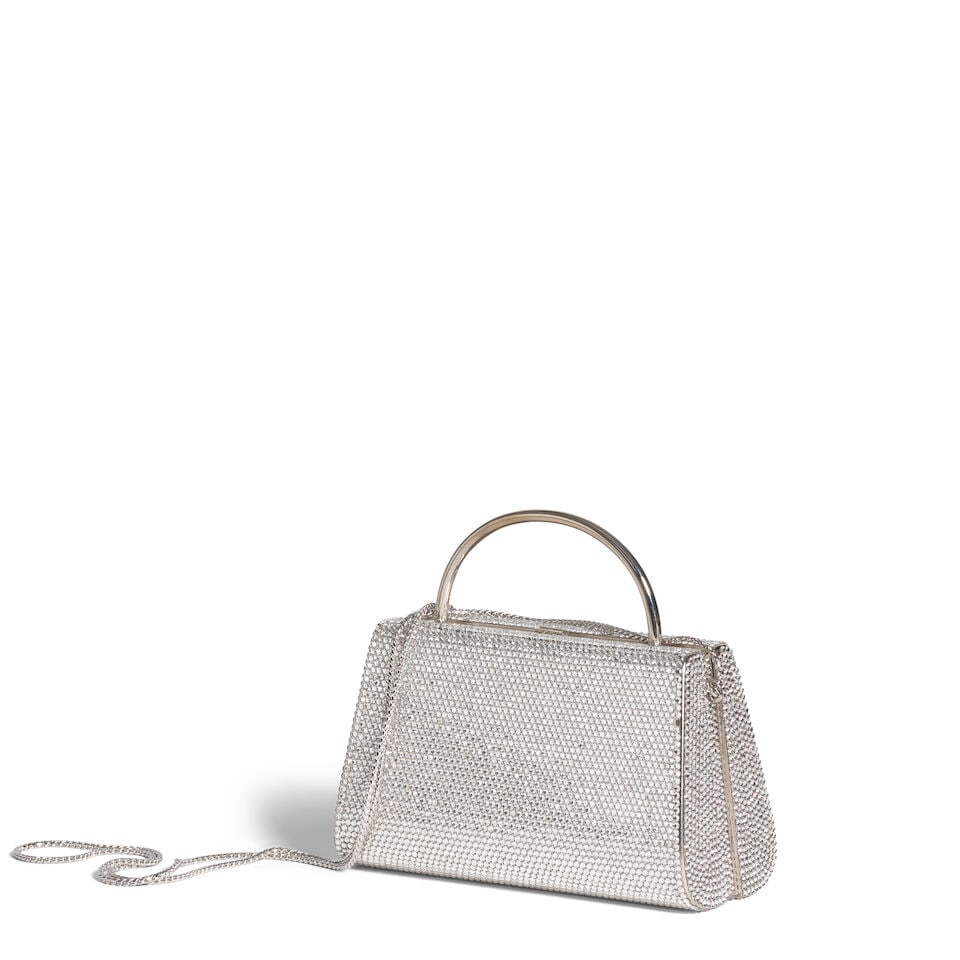 JUDITH LEIBER: EMBELLISHED SILVER MINAUDIERE (1 of 3)