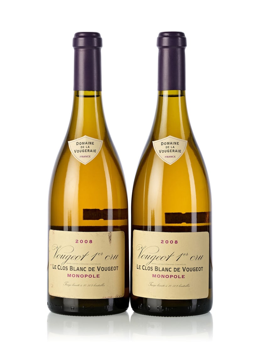 Domaine de la Vougeraie Vougeot Clos Blanc de Vougeot, 2008 (7x 750ml): Domaine de la Vougeraie Vougeot Clos Blanc de Vougeot, 2008 (7x 750ml) Region: Burgundy Label: 5x slightly marked, 2x marked Lot to be sold without reserve. For further information on this lot please