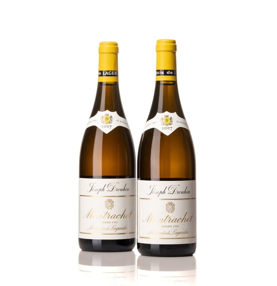 Joseph Drouhin Montrachet, Marquis de Laguiche, 2007 (5x Magnum): Joseph Drouhin Montrachet, Marquis de Laguiche, 2007 (5x Magnum) Region: Burgundy Label: 2x slightly scuffed Lot to be sold without reserve. For further information on this lot please visit Bonhams.co