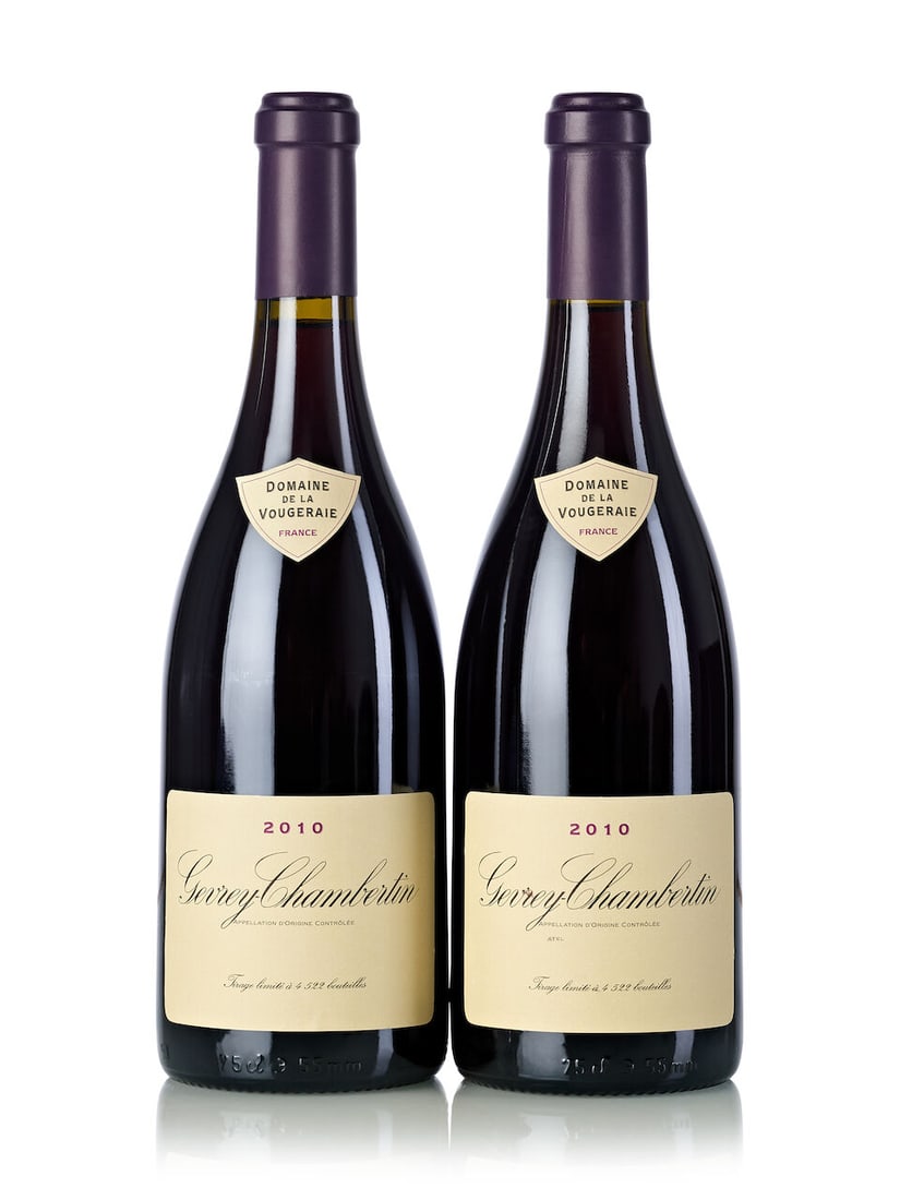 Domaine de la Vougeraie Gevrey Chambertin, 2010 (12x 750ml): Domaine de la Vougeraie Gevrey Chambertin, 2010 (12x 750ml) Region: Burgundy Label: 4x slightly marked Lot to be sold without reserve. For further information on this lot please visit Bonhams.com For