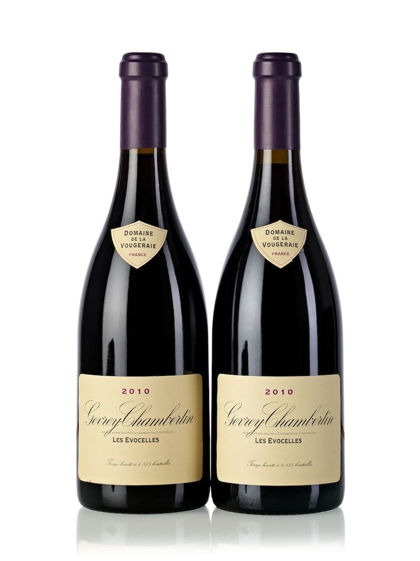 Domaine de la Vougeraie Gevrey Chambertin Les Evocelles, 2010 (14x 750ml): Domaine de la Vougeraie Gevrey Chambertin Les Evocelles, 2010 (14x 750ml) Region: Burgundy Label: 2x slightly marked, 2x marked Lot to be sold without reserve. For further information on this lot plea