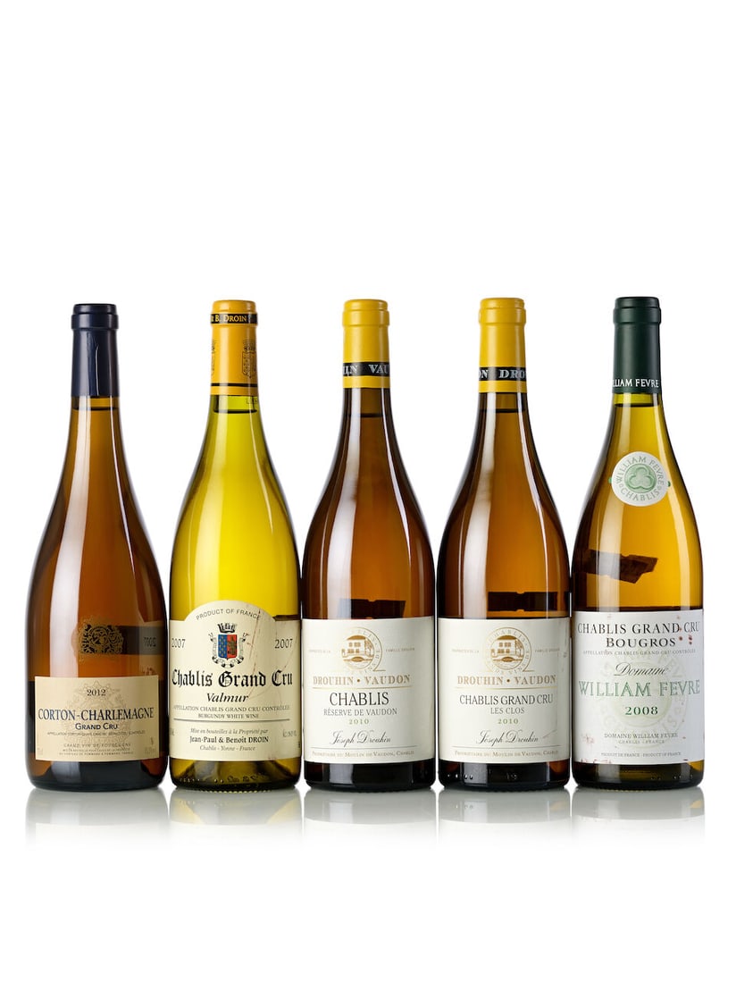 Château de Pommard Corton Charlemagne, 2012 (2x 750ml) Jean-Paul & Benoit Droin Chablis Va...: Château de Pommard Corton Charlemagne, 2012 (2x 750ml) Region: Burgundy Jean-Paul & Benoit Droin Chablis Valmur, 2007 (1x 750ml) Region: Burgundy Label: slightly nicked, marked Joseph Drouhin