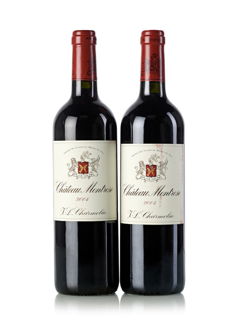 Château Montrose, 2004 (5x 750ml): Château Montrose, 2004 (5x 750ml) Region: Bordeaux Label: 2x slightly scuffed, 2x scuffed, 1x torn, 5x marked Lot to be sold without reserve. For further information on this lot please visit Bonh