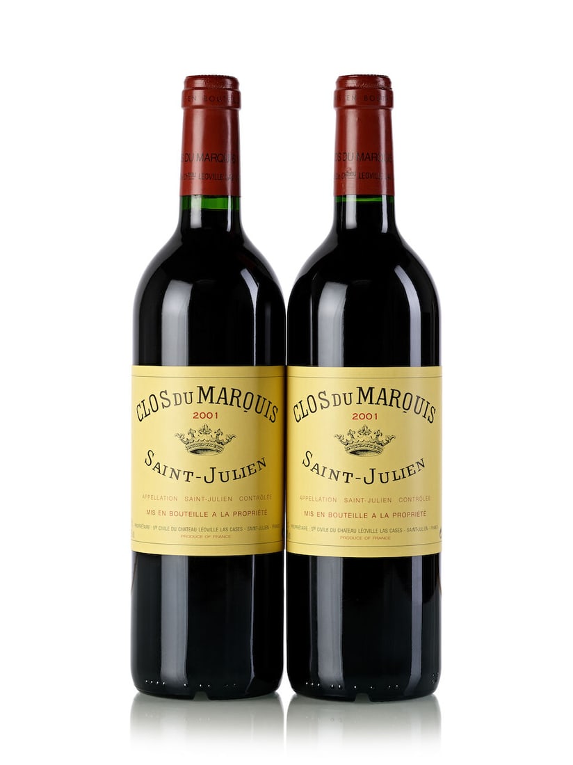 Clos du Marquis, 2001 (12x 750ml): Clos du Marquis, 2001 (12x 750ml) Region: Bordeaux Label: 1x slightly marked, 6x marked, 1x stained Lot to be sold without reserve. For further information on this lot please visit Bonhams.com For