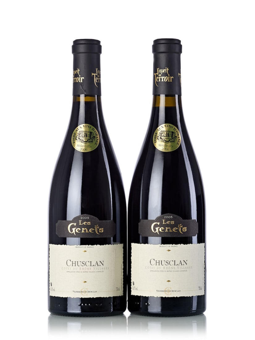 Laudun Chusclan Cotes du Rhone Chusclan Les Genets, 2005 (11x 750ml) Laudun Chusclan Cotes du R...: Laudun Chusclan Cotes du Rhone Chusclan Les Genets, 2005 (11x 750ml) Region: Rhone Valley Label: 3x slightly marked, 8x marked Laudun Chusclan Cotes du Rhone Chusclan Les Genets, 2006 (23x