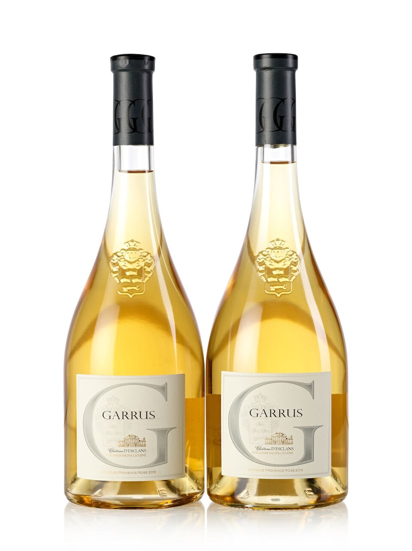 Château d'Esclans Garrus Rosé, 2014 (4x 750ml) Château d'Esclans Garrus Rosé...: Château d'Esclans Garrus Rosé, 2014 (4x 750ml) Region: France Château d'Esclans Garrus Rosé, 2015 (5x 750ml) Region: France Label: 2x slightly marked, 1x slightly scuffed Lot to be
