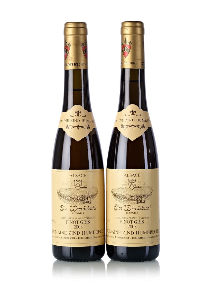 Domaine Zind Humbrecht Pinot Gris Clos Windsbuhl, 2003 (14x 375ml): Domaine Zind Humbrecht Pinot Gris Clos Windsbuhl, 2003 (14x 375ml) Region: Alsace Label: 1x slightly marked, 7x slightly scuffed, 1x scuffed, 3x slightly torn Lot to be sold without reserve. For