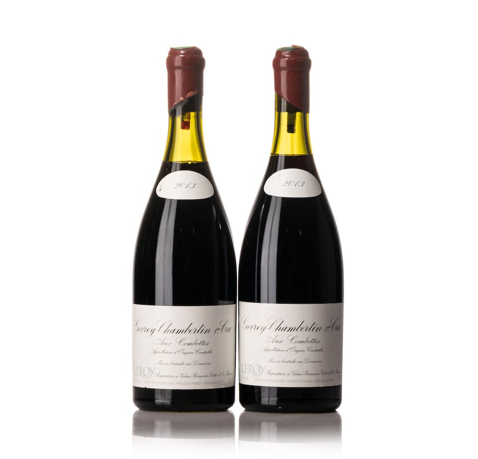 Domaine Leroy Gevrey Chambertin Les Combottes, 2013 (5x 750ml): Domaine Leroy Gevrey Chambertin Les Combottes, 2013 (5x 750ml) Region: Burgundy Fill Level: 2x 3.5cm, 3x 4cm Cork: 5x signs of old seepage Label: 1x slightly stained, 2x slightly scuffed, 3x slightly