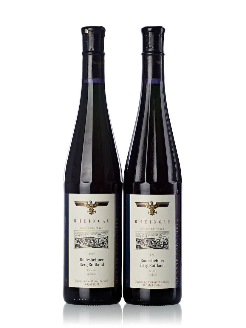 Weingut Kloster Eberbach Rudesheimer Berg Rottland Riesling Auslese, 1999 (9x 750ml): Weingut Kloster Eberbach Rudesheimer Berg Rottland Riesling Auslese, 1999 (9x 750ml) Region: Germany Fill Level: 5x 0.5cm, 2x 1cm, 1x 1.5cm, 1x 2cm Capsule: 1x slightly torn Cork: 9x signs of