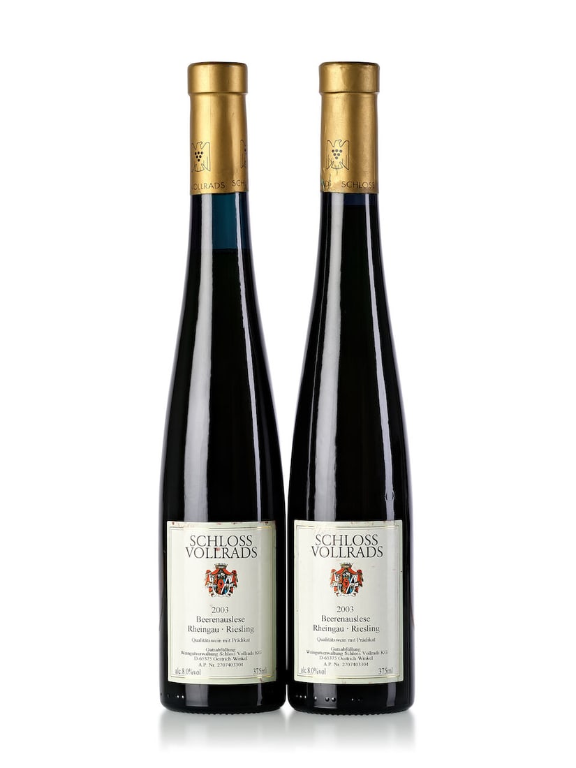 Meissener Spezialitätenbrennerei Meissener Himbeerlikor, NV (1x 500ml) Schloss Vollrads Ri...: Meissener Spezialitätenbrennerei Meissener Himbeerlikor, NV (1x 500ml) Region: Germany Capsule: cracked wax Label: slightly bin-soiled Schloss Vollrads Riesling Beerenauslese, 2003 (2x