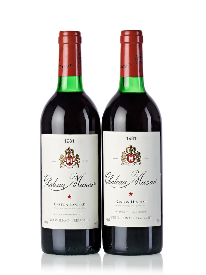 Château Musar Red, 1981 (9x 750ml): Château Musar Red, 1981 (9x 750ml) Region: Lebanon Fill Level: 1x base neck, 1x very top shoulder, 3x top shoulder, 4x upper shoulder Cork: 1x signs of old seepage Label: 1x slightly scuffed, 1x