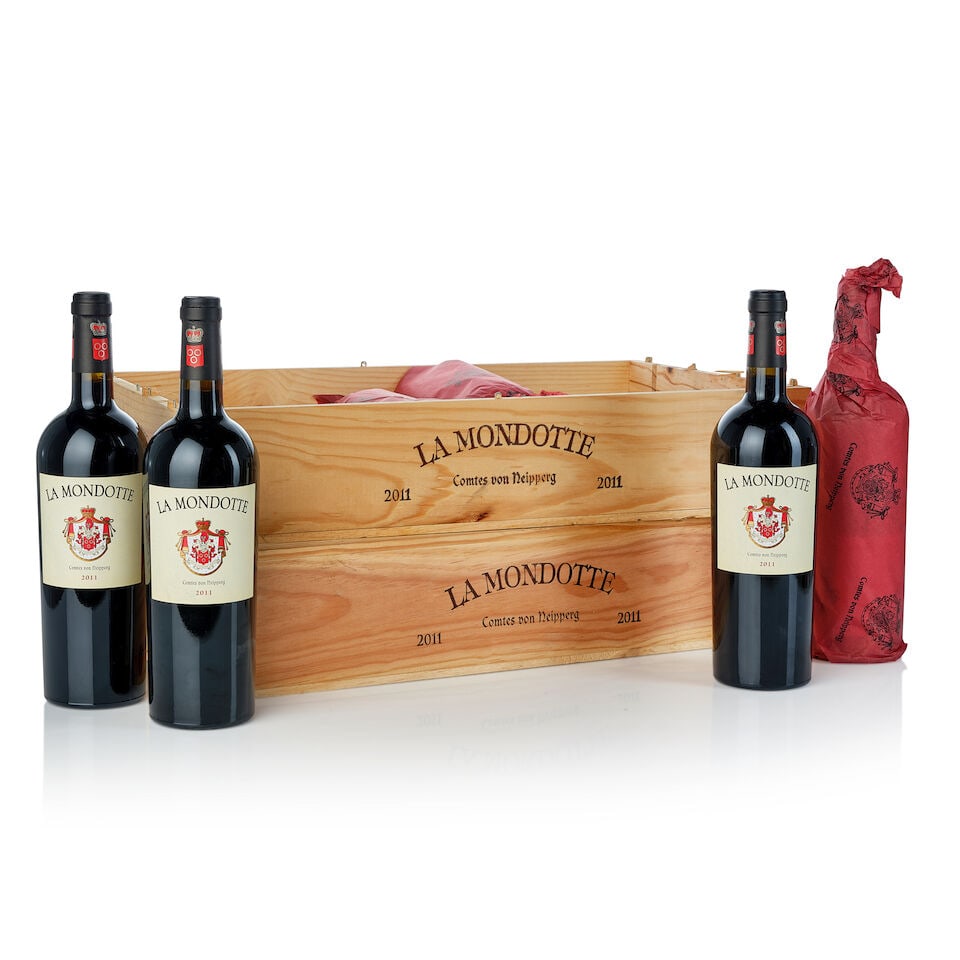 Château La Mondotte, 2011 (6x 750ml): Château La Mondotte, 2011 (6x 750ml) Region: Bordeaux Packaging: owc For further information on this lot please visit Bonhams.com For further information about this lot please visit the lot