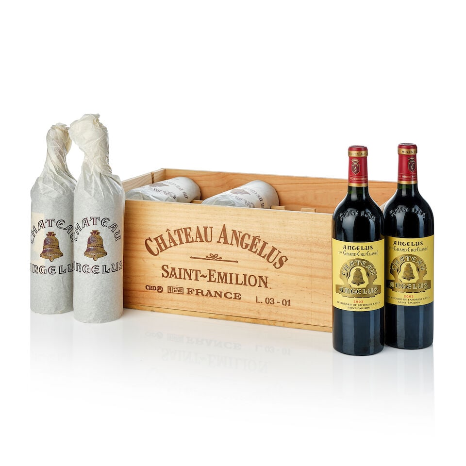 Château Angélus, 2003 (12x 750ml): Château Angélus, 2003 (12x 750ml) Region: Bordeaux Packaging: owc12 For further information on this lot please visit Bonhams.com For further information about this lot please