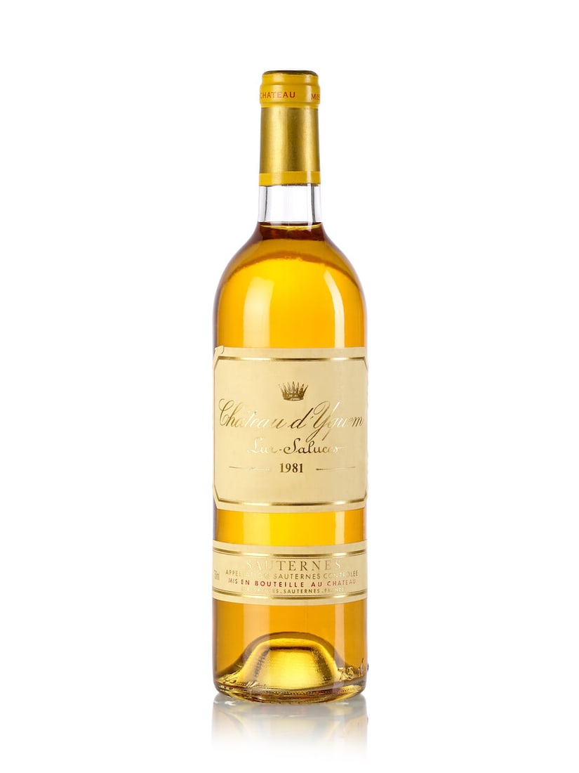 Château d'Yquem, 1981 (1x 750ml): Château d'Yquem, 1981 (1x 750ml) Region: Bordeaux Fill Level: base neck Label: damp-stained, slightly torn, scuffed For further information on this lot please visit Bonhams.com For further