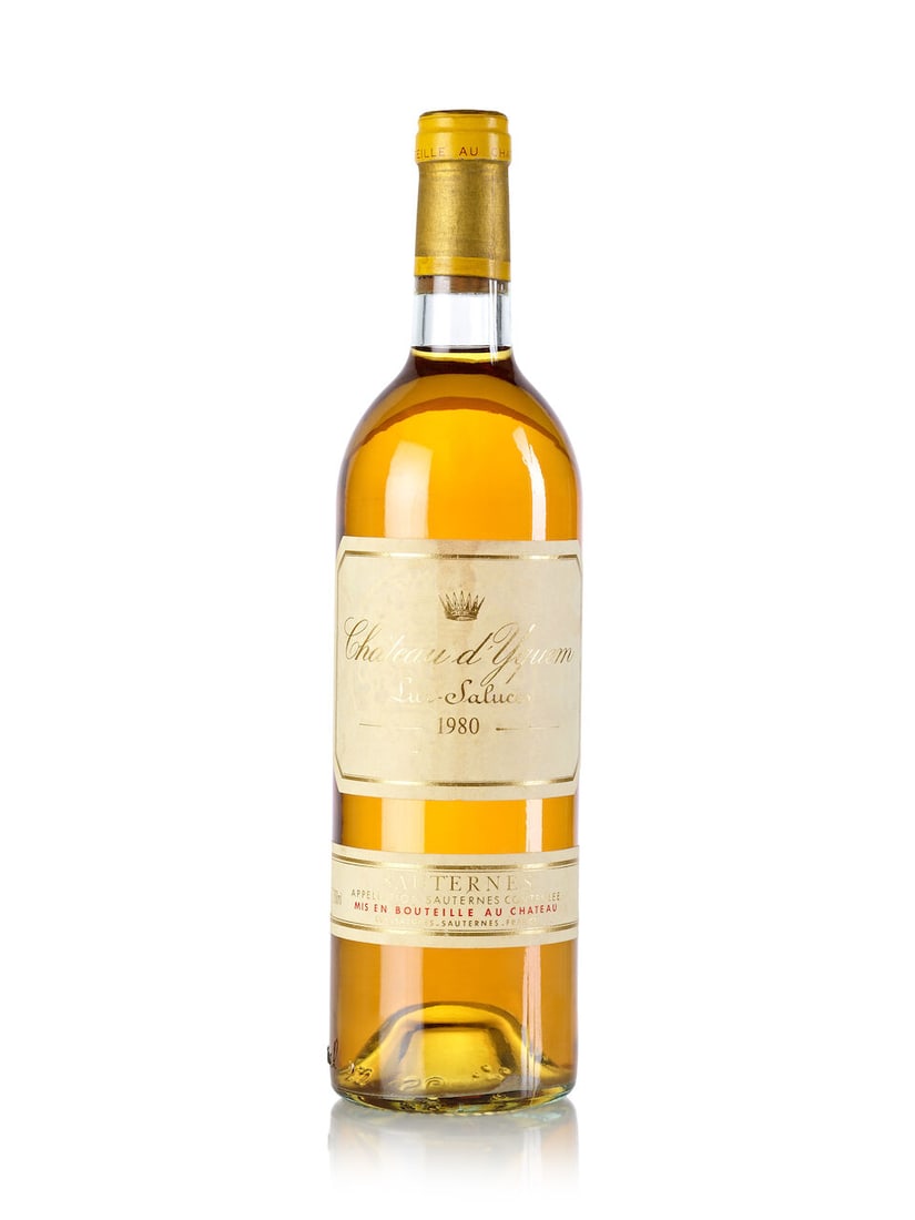 Château d'Yquem, 1980 (1x 750ml): Château d'Yquem, 1980 (1x 750ml) Region: Bordeaux Fill Level: base neck Label: damp-stained For further information on this lot please visit Bonhams.com For further information about this lot