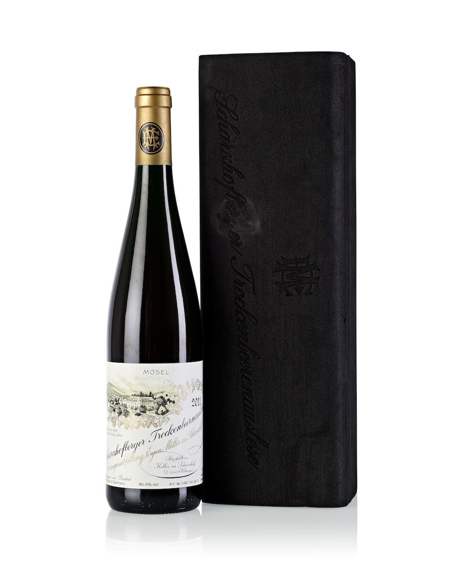 Egon Müller Riesling Scharzhofberger Trockenbeerenauslese, 2011 (1x 750ml): Egon Müller Riesling Scharzhofberger Trockenbeerenauslese, 2011 (1x 750ml) Region: Germany Packaging: original packaging For further information on this lot please visit Bonhams.com For further i