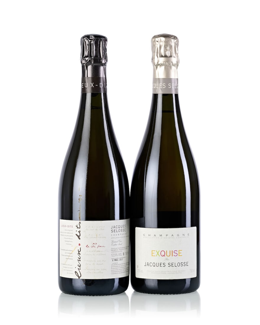 Jacques Selosse Lieux Dits La Côte Faron, NV (1x 750ml) Jacques Selosse Exquise, NV (1x 750ml): Jacques Selosse Lieux Dits La Côte Faron, NV (1x 750ml) Region: Champagne Label: stained Miscellaneous: Disgorged on 8 March, 2013 Jacques Selosse Exquise, NV (1x 750ml) Region: Champagne Label: