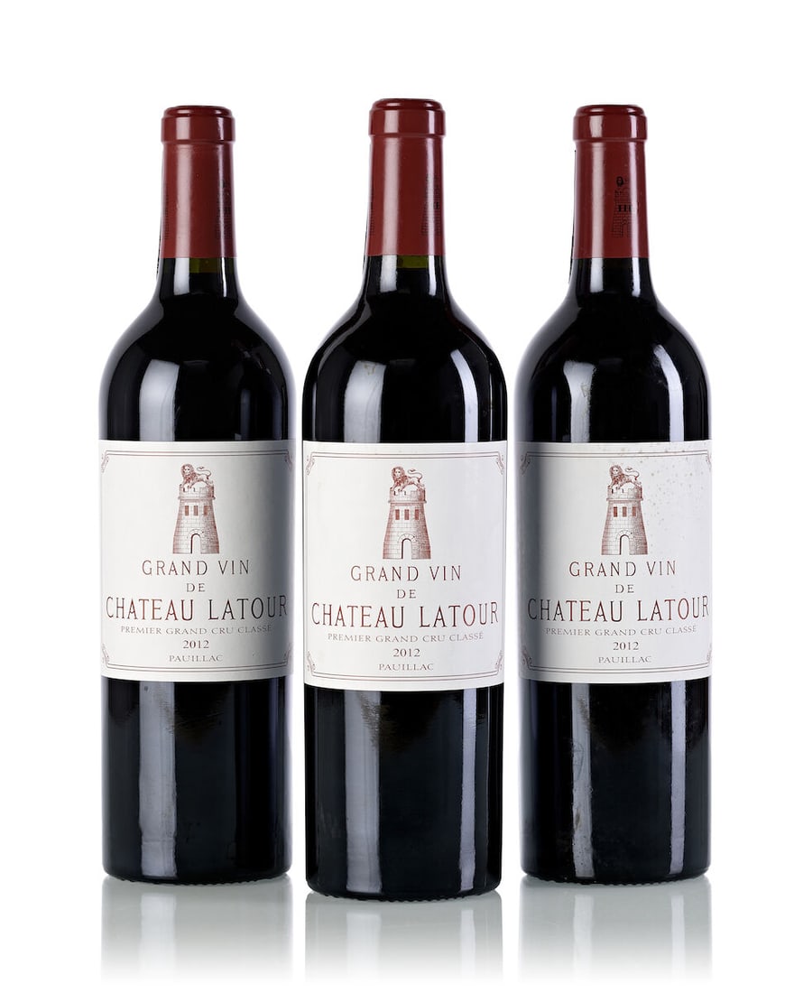 Château Latour, 2012 (3x 750ml): Château Latour, 2012 (3x 750ml) Region: Bordeaux Label: 3x slightly stained, 1x slightly marked Miscellaneous: 3x Late Release in 2020 For further information on this lot please visit Bonhams.com