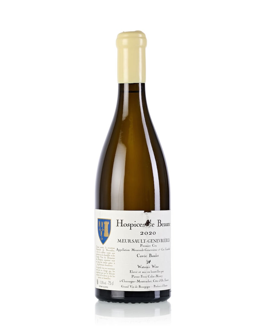 Hospice de Beaune Pierre-Yves-Colin-Morey Meursault Les Genevrières Cuvée Baudot, 2020...: Hospice de Beaune Pierre-Yves-Colin-Morey Meursault Les Genevrières Cuvée Baudot, 2020 (1x 750ml) Region: Burgundy Label: scuffed Arnoux Lachaux Vosne Romanée Les Hautes Maizières,