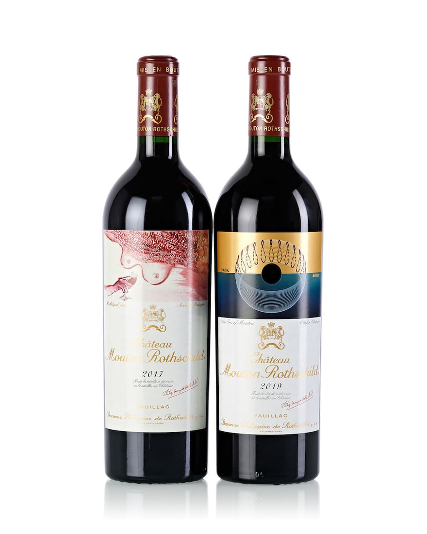 Château Mouton Rothschild, 2017 (1x 750ml) Château Mouton Rothschild, 2019 (1x 750ml): Château Mouton Rothschild, 2017 (1x 750ml) Region: Bordeaux Château Mouton Rothschild, 2019 (1x 750ml) Region: Bordeaux Label: slightly scuffed For further information on this lot please