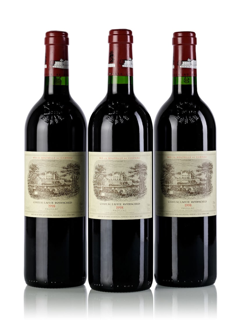 Château Lafite Rothschild, 1998 (3x 750ml): Château Lafite Rothschild, 1998 (3x 750ml) Region: Bordeaux Fill Level: 3x into neck For further information on this lot please visit Bonhams.com For further information about this lot please