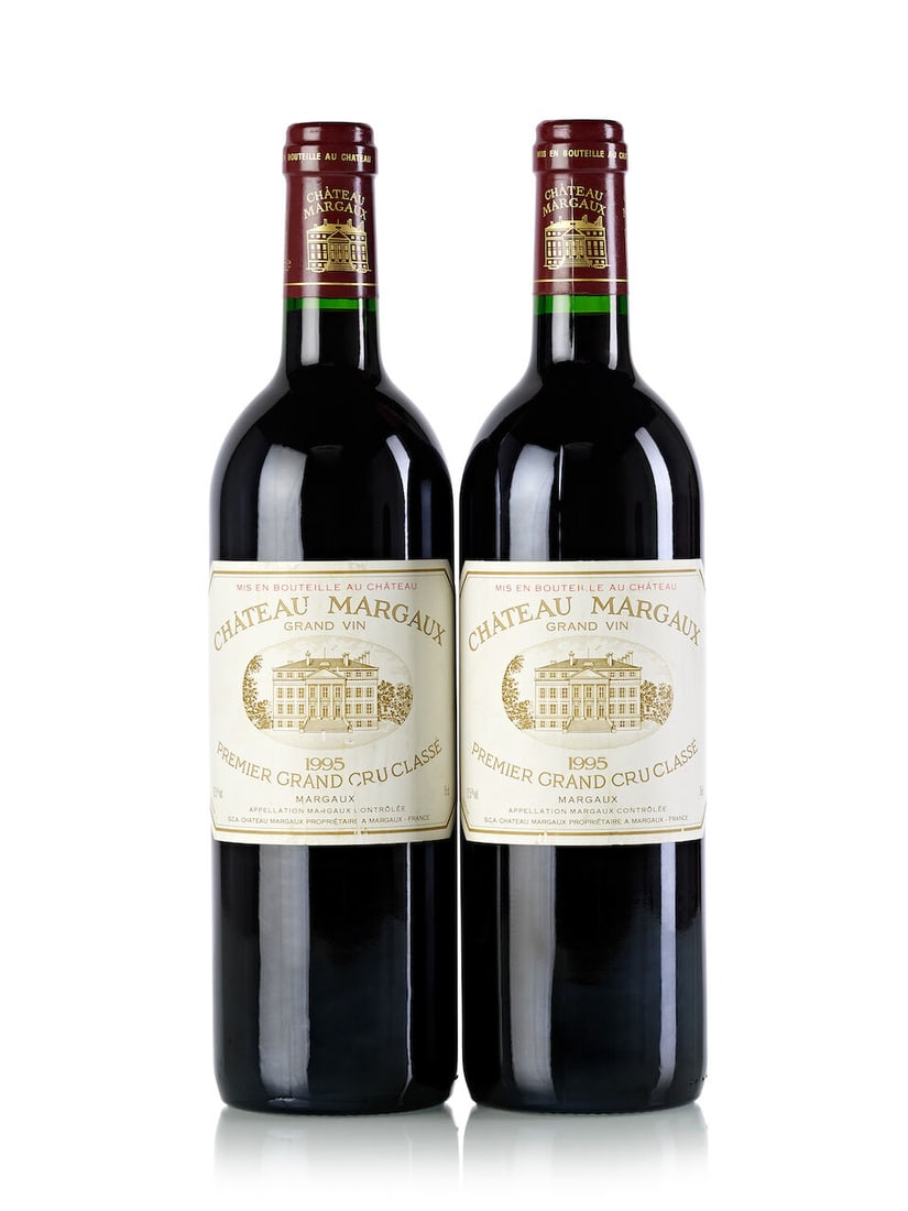 Château Margaux, 1995 (2x 750ml): Château Margaux, 1995 (2x 750ml) Region: Bordeaux Fill Level: 2x into neck Label: 1x slightly scuffed. 1x scuffed For further information on this lot please visit Bonhams.com For further informat